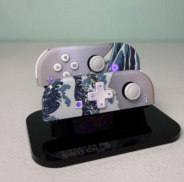 Great Wave Kanagawa - RGB LED - Custom Joycons for the Nintend Switch - Image 3