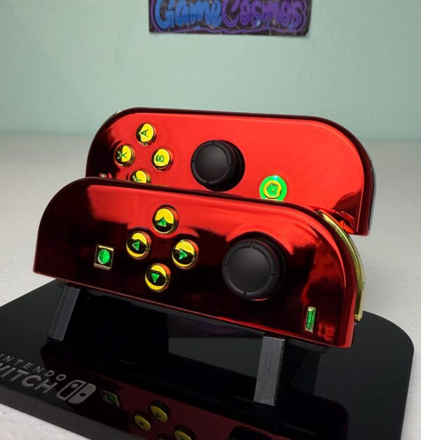 Ironman Inspired - Chrome Red and Gold - RGB LED - Custom Joycons for the Nintend Switch - Image 2