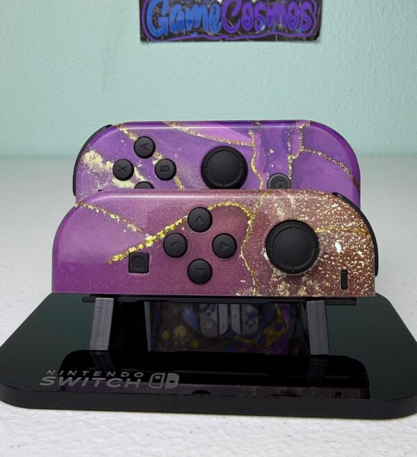 Glossy Glitter Gold - Black Accents - Custom Joycons for the Nintend Switch - Image 3