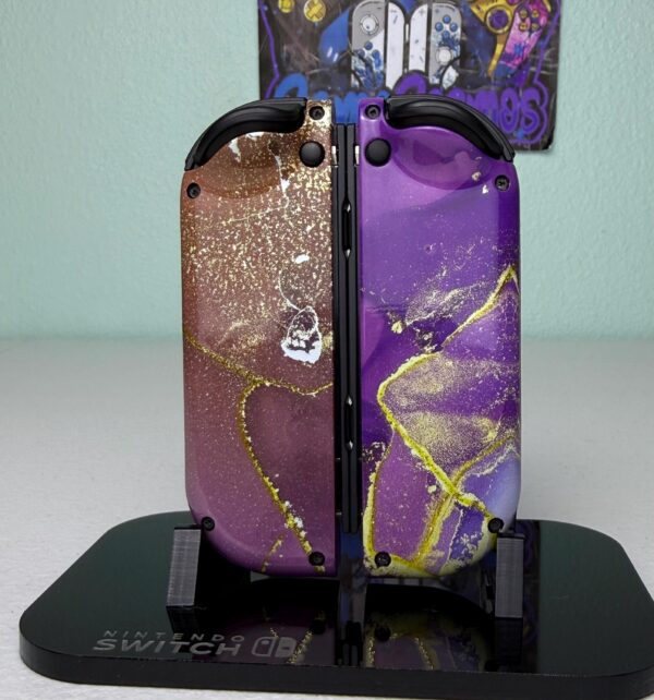 Glossy Glitter Gold - Black Accents - Custom Joycons for the Nintend Switch - Image 4