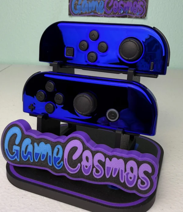 Blue Chrome - Black Accents - Custom Joycons for the Nintend Switch - Image 2