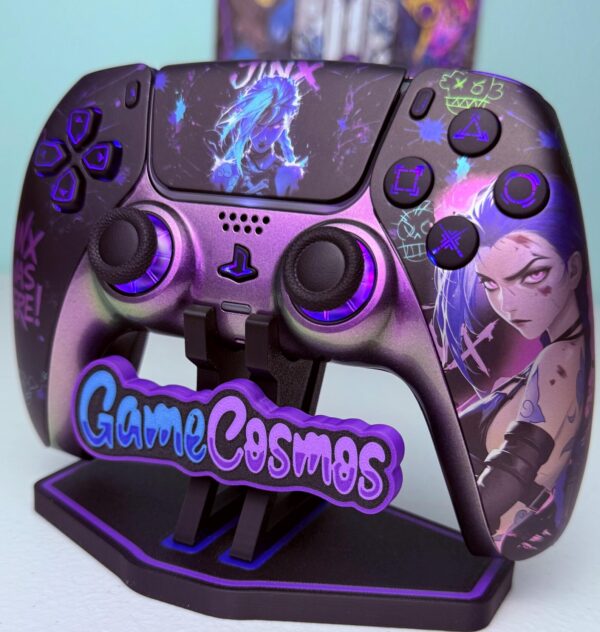 Jinx Arcane League Of Legends - RGB LED - Custom Wireless Controller 4 PS5 Or PC - Image 3