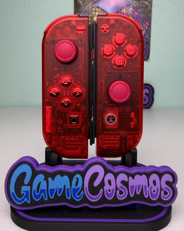 Transparent Clear Red - Red Chrome Accents - Custom Joycons for the Nintend Switch - Image 2