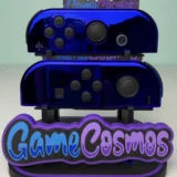Blue Chrome - Black Accents - Custom Joycons for the Nintend Switch