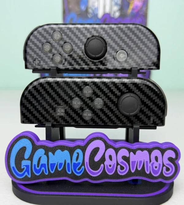 Carbon Fiber Style W/ Glossy Finish - Custom Nintendo Switch Joycons