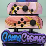 Glossy Pink Glitter - Black Accents - Custom Joycons for the Nintend Switch