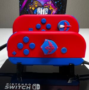 Passion Red & Deep Blue - Soft Touch Pastel - Custom Joycons for the Nintend switch