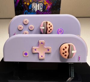 Boba Tea theme - Violet Pink - RGB LED - Custom Joycons for the Nintend Switch