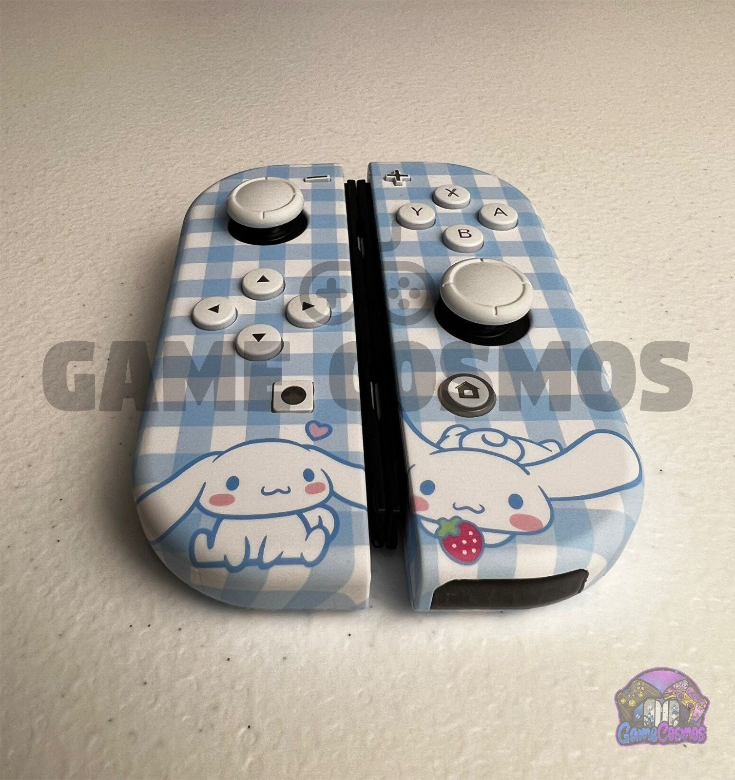 Cute Cartoon Theme - Baby Blue White Pastel - Custom Joycons for the Nintend Switch - Image 6