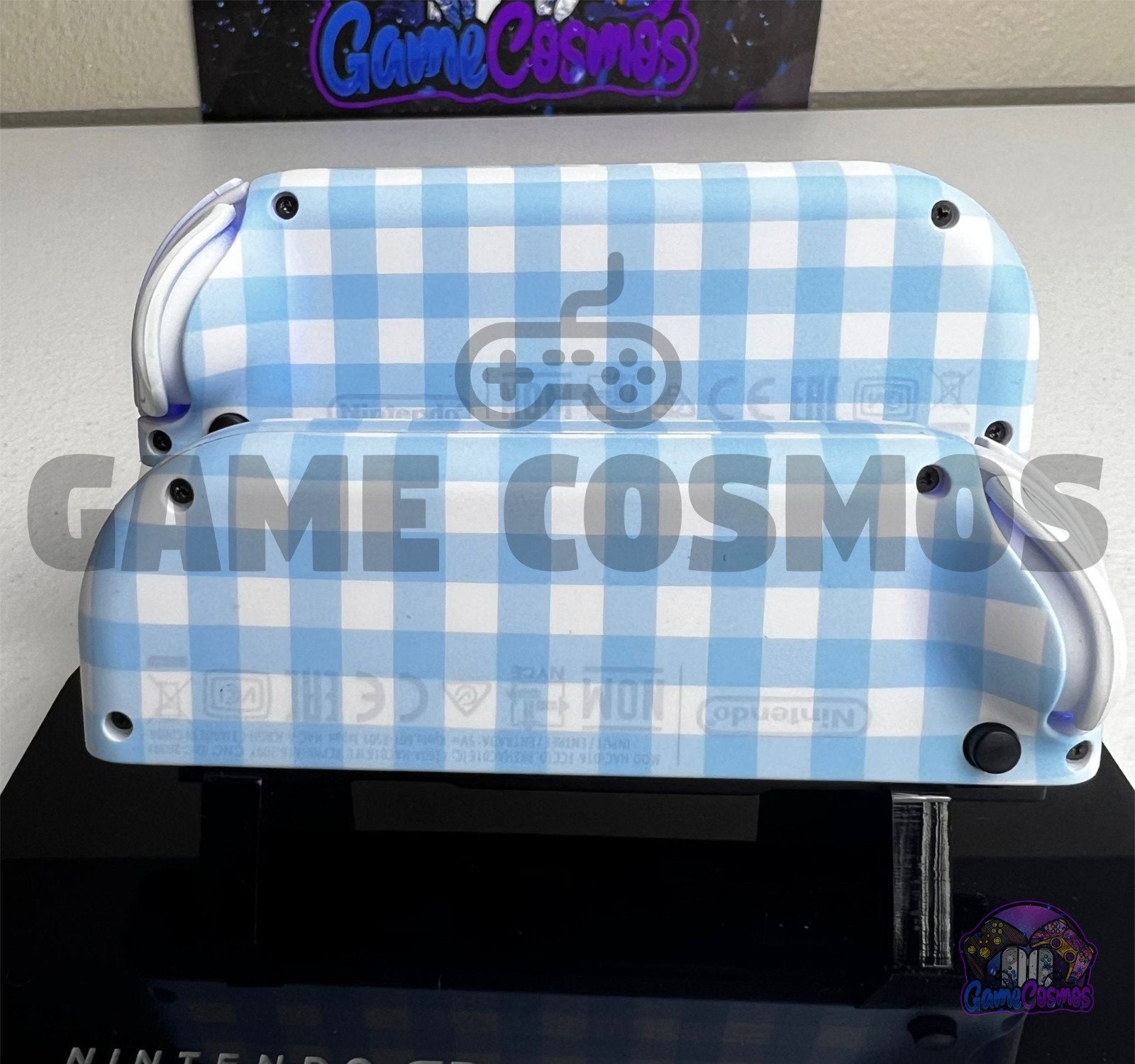 Cute Cartoon Theme - Baby Blue White Pastel - Custom Joycons for the Nintend Switch - Image 5