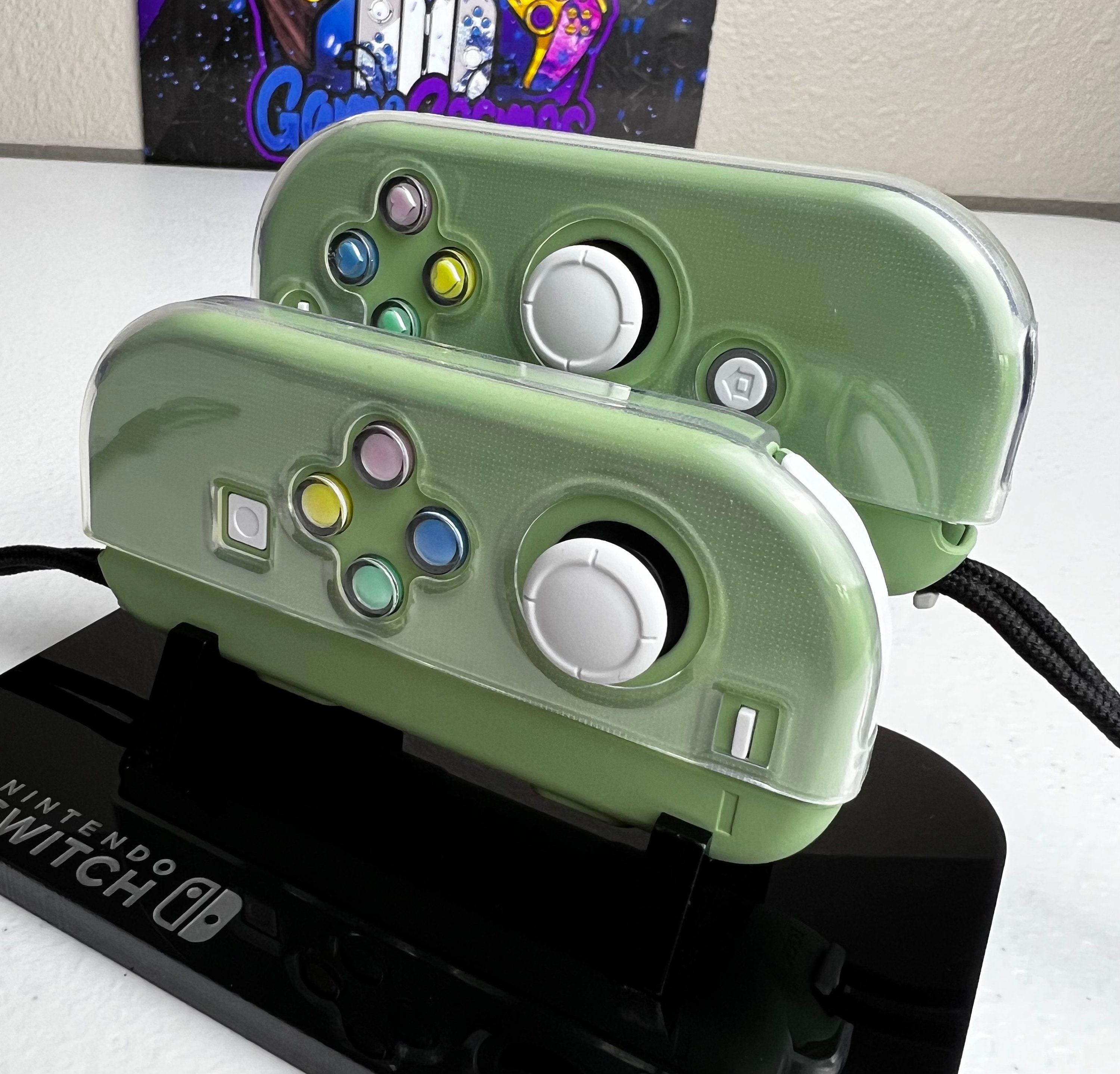 Cute Hearts theme - Matcha Green Pastel - Custom Joycons for the Nintend Switch - Image 4