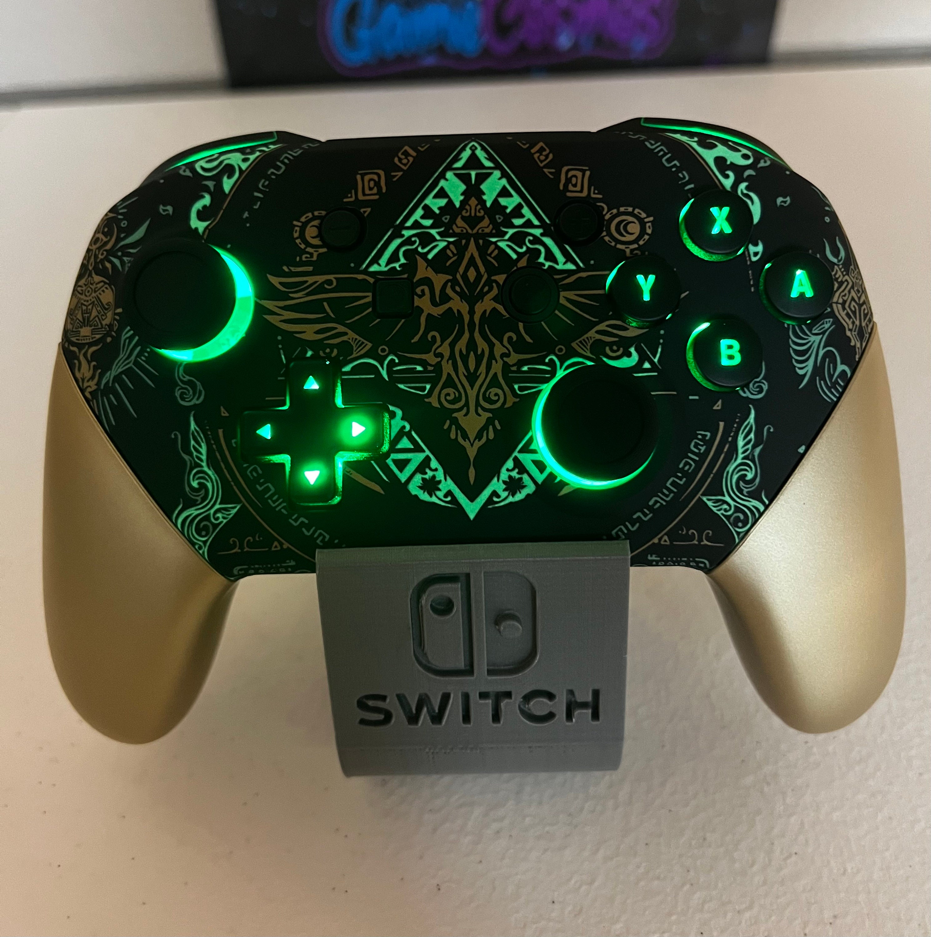 Zelda TOTK - RGB LeD - Glow in the Dark - Custom Pro Controller for The Switch or PC