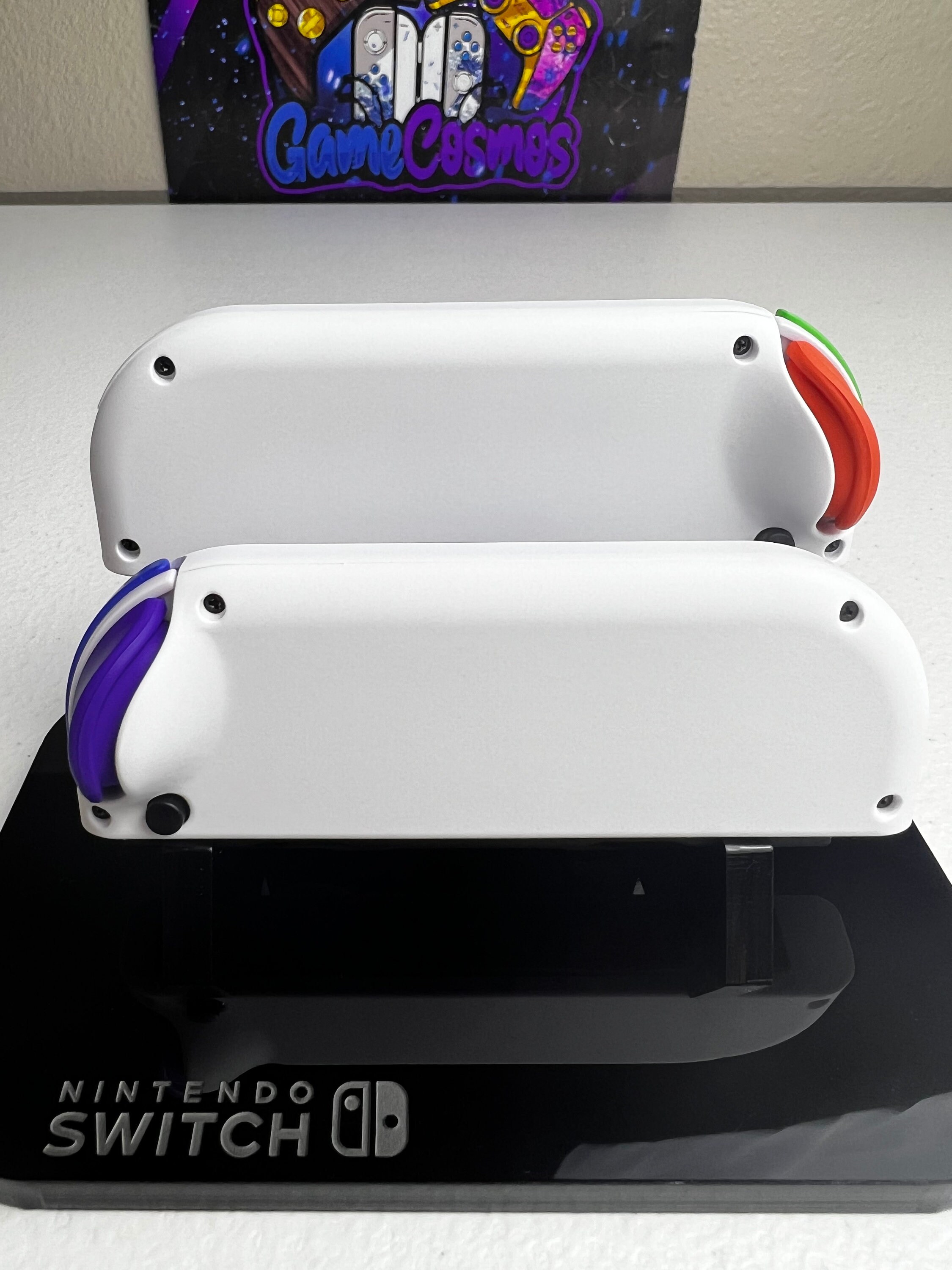 Soft Touch Pure White - Colorful Buttons - Custom Joycons for the Nintend Switch - Image 5