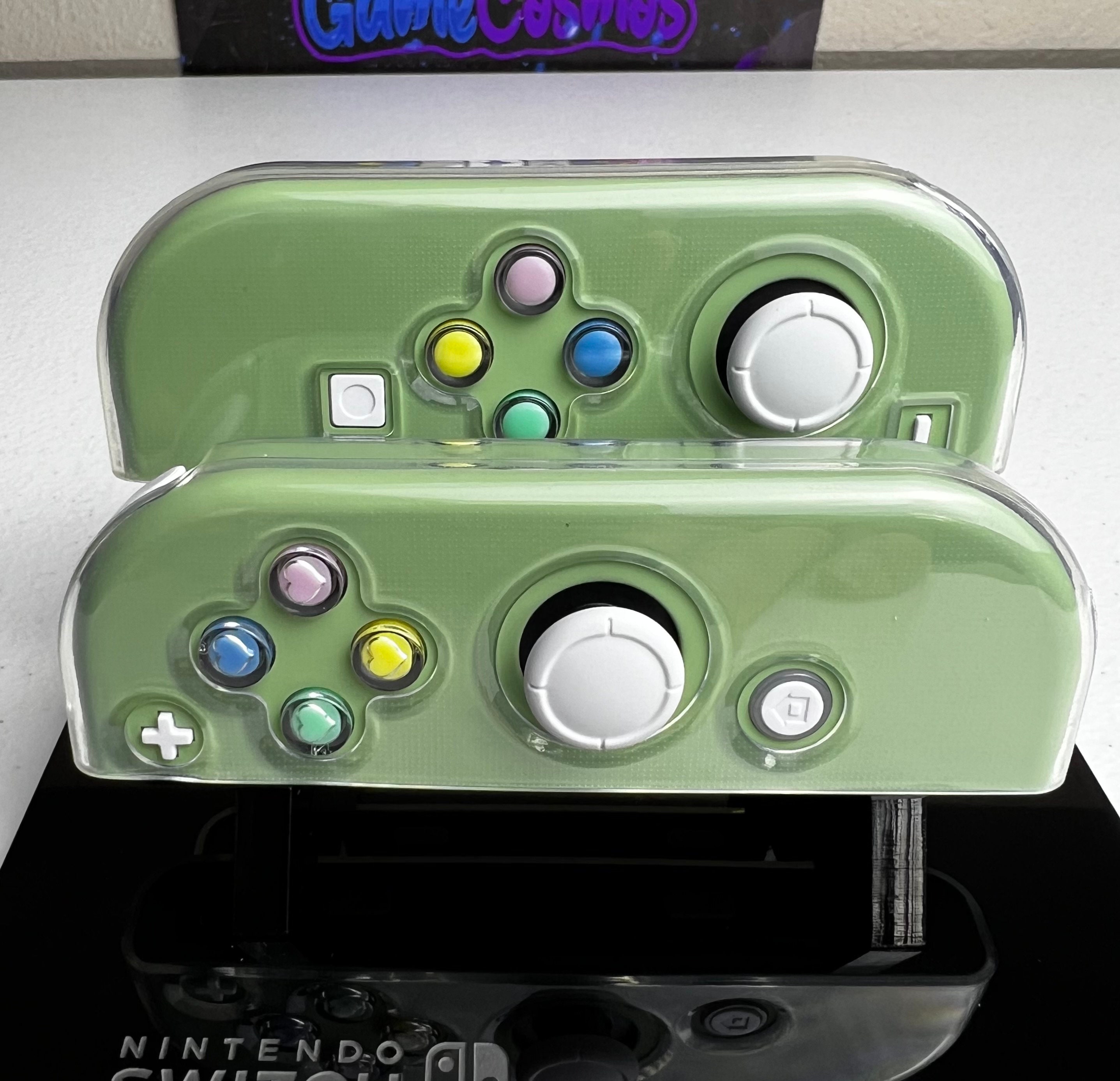 Cute Hearts theme - Matcha Green Pastel - Custom Joycons for the Nintend Switch - Image 5