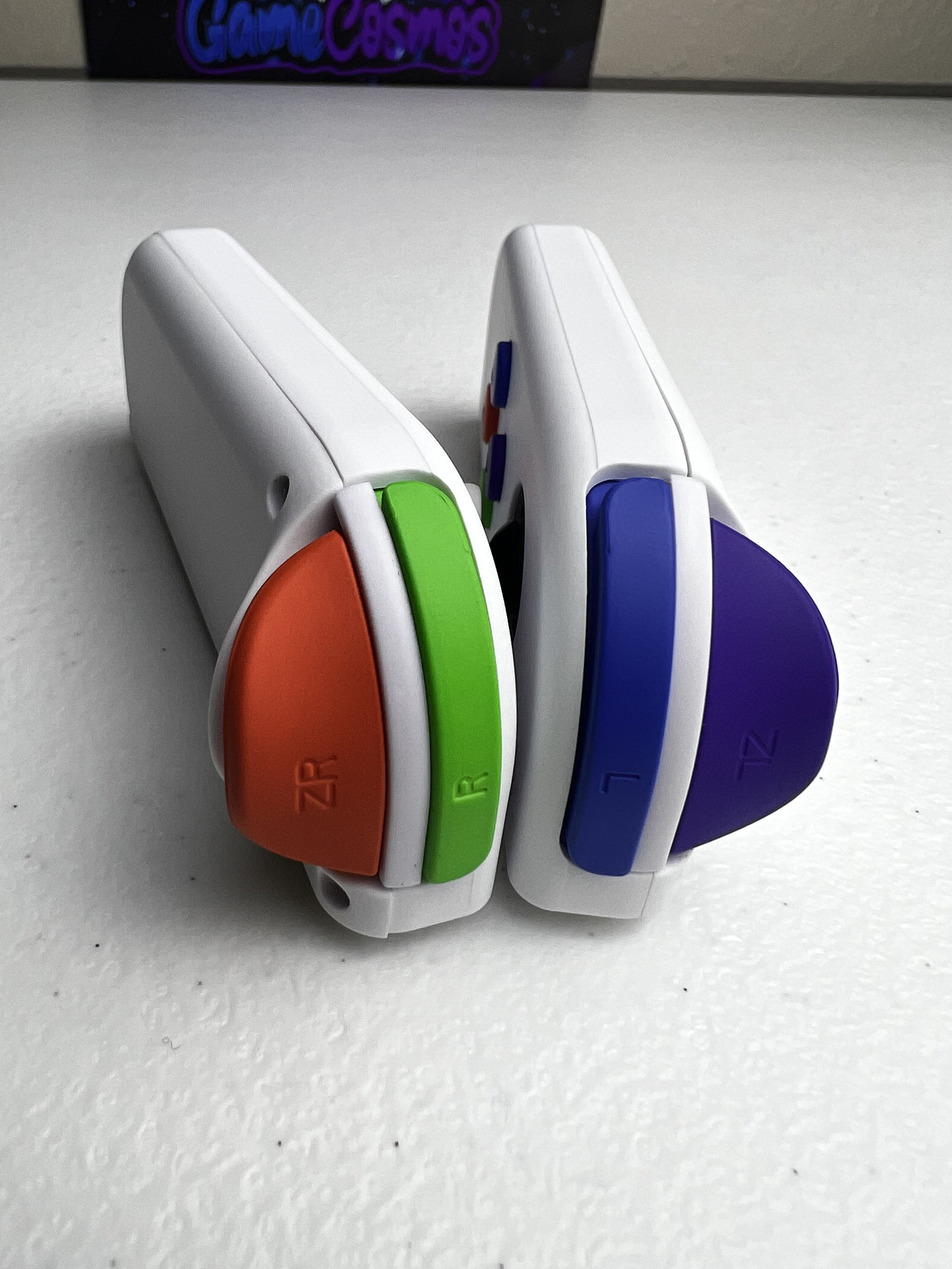 Soft Touch Pure White - Colorful Buttons - Custom Joycons for the Nintend Switch - Image 4