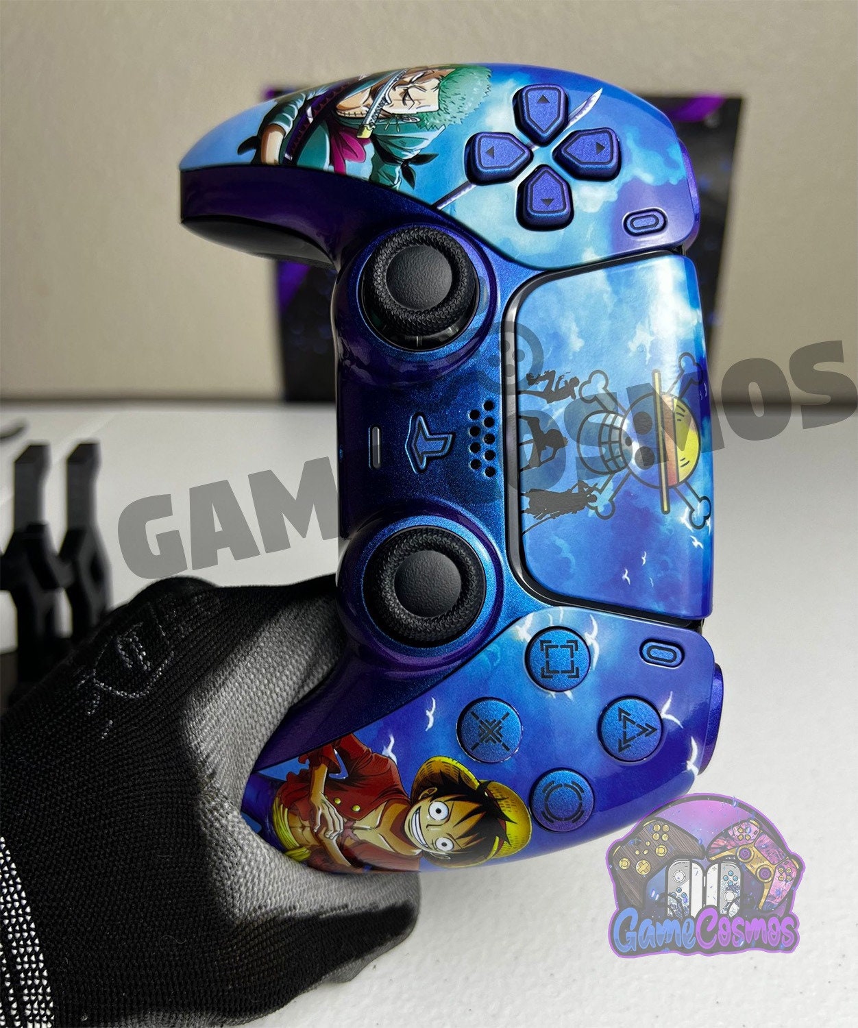 Anime Manga Pirates - Chameleon Blue - RGB LED - Custom Wireless Controller for PS5 Or PC - Image 5