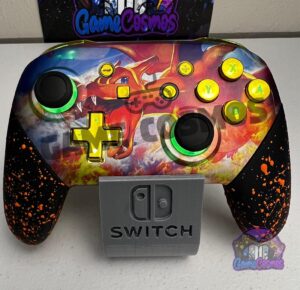 Fire Type Anime Theme - RGB LED - Custom Wireless Pro Controller for The Switch Or PC