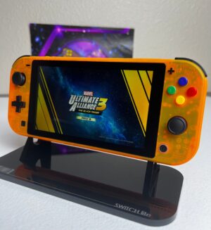 Transparent Orange  - Black Accents & Colorful ABXY  - Custom Switch Lite