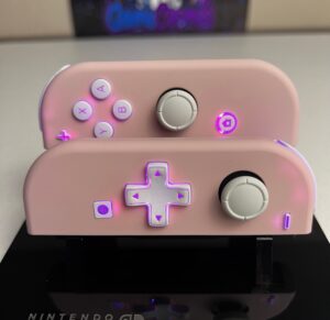 Soft Touch Sakura Pink  - RGB LED - Custom Joycons for the Nintend Switch