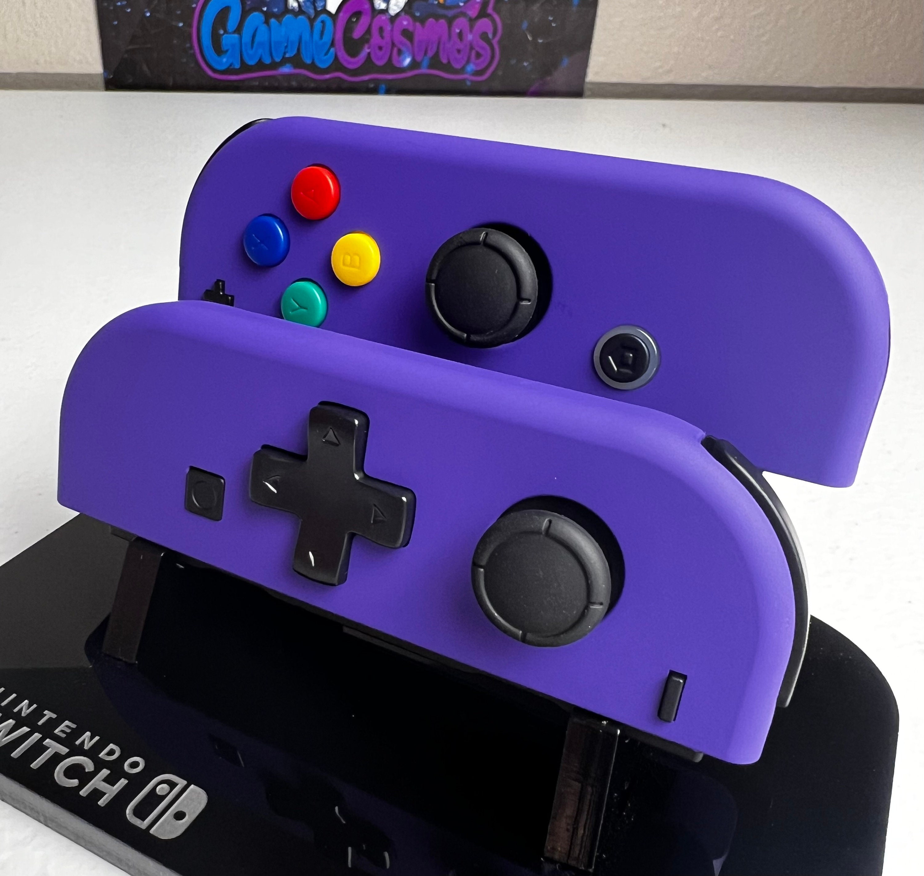 Soft Touch Deep Purple - DPAD Colored ABXY - Custom Joycons for the Nintend Switch - Image 3