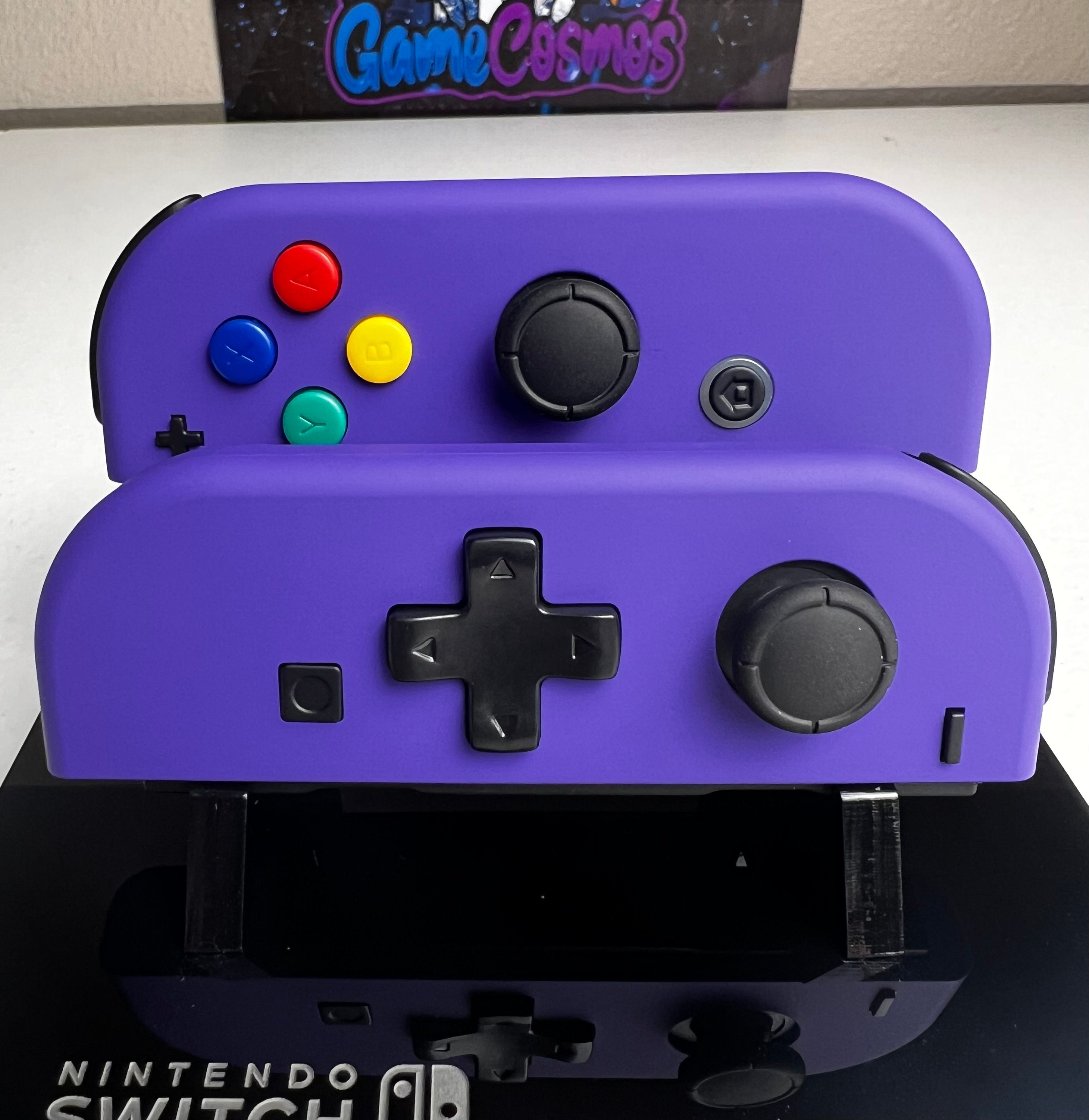Soft Touch Deep Purple - DPAD Colored ABXY - Custom Joycons for the Nintend Switch