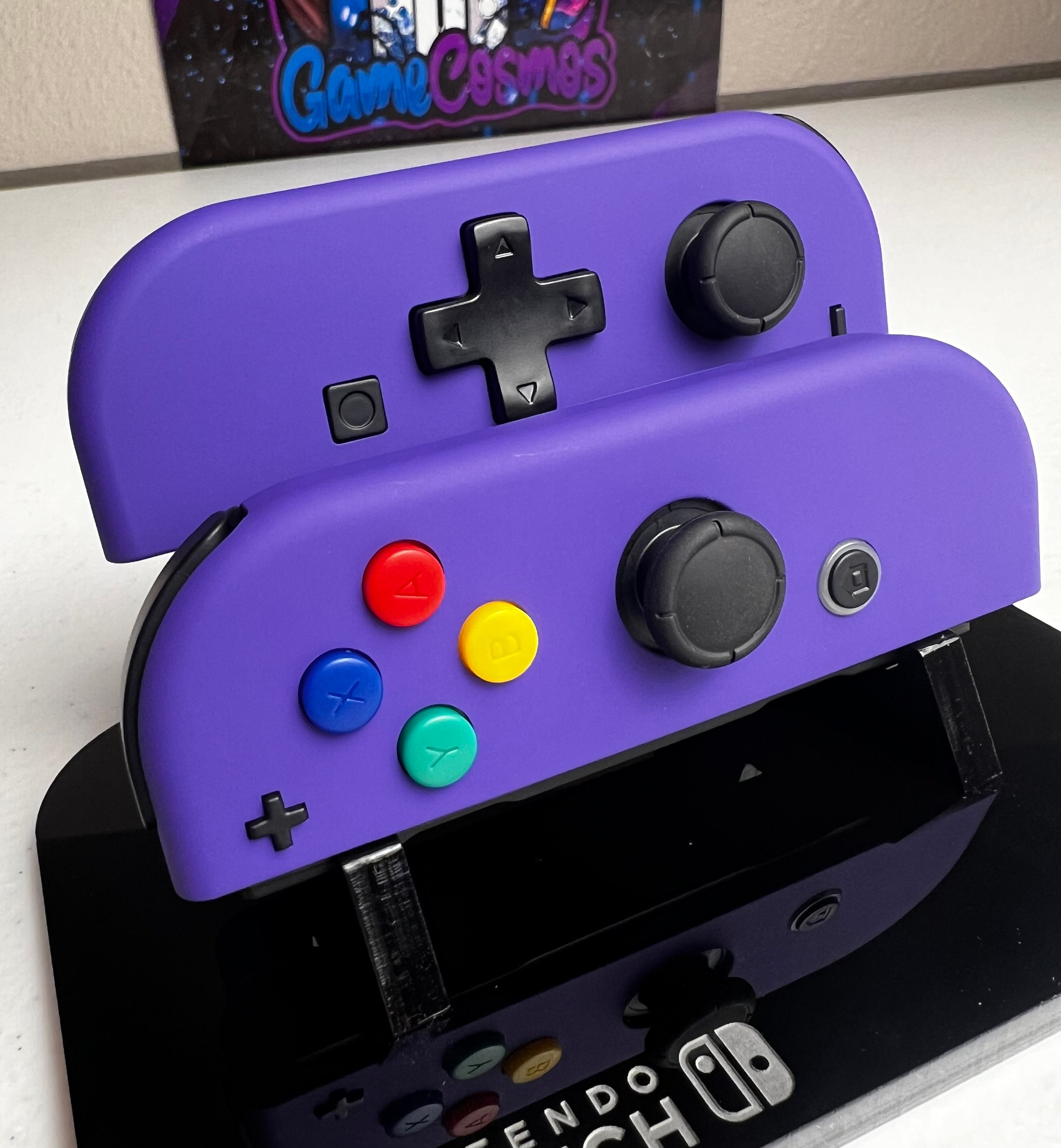 Soft Touch Deep Purple - DPAD Colored ABXY - Custom Joycons for the Nintend Switch - Image 2