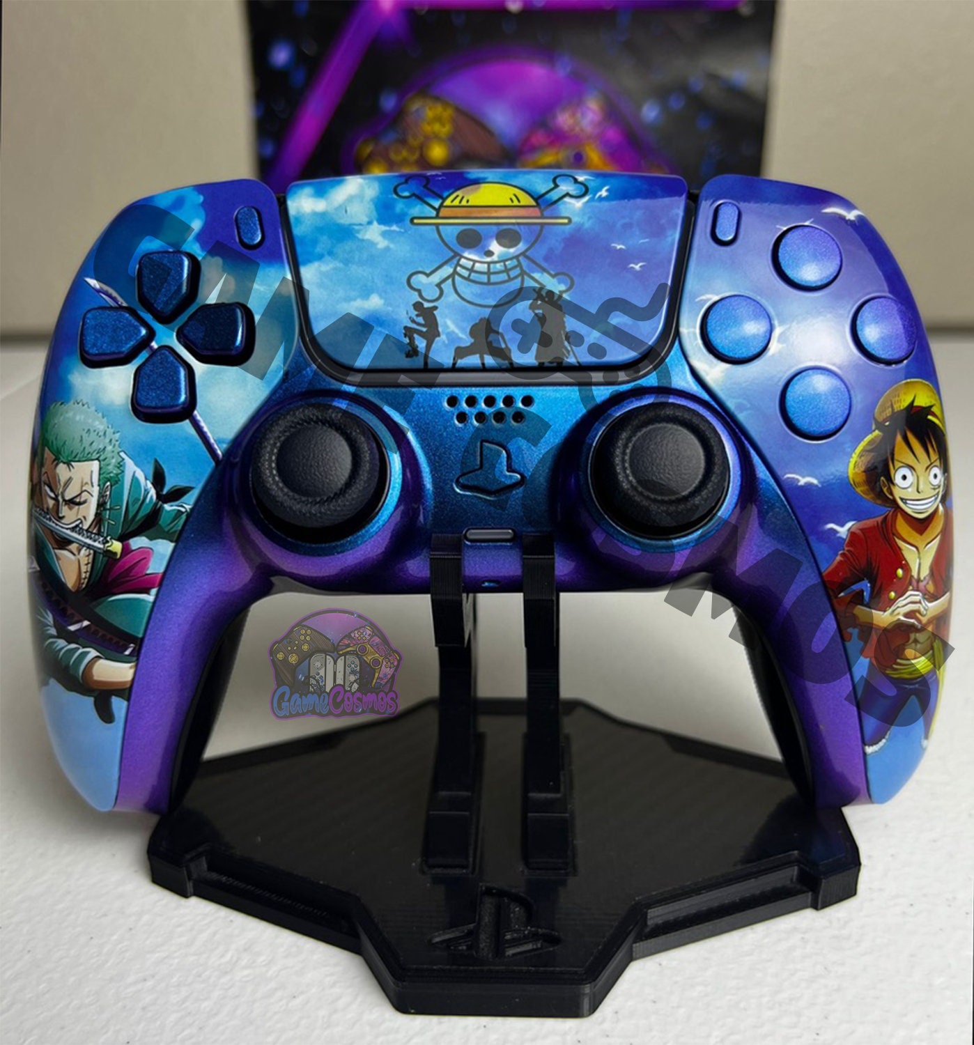 Anime Manga Pirates - Chameleon Blue - RGB LED - Custom Wireless Controller for PS5 Or PC - Image 7