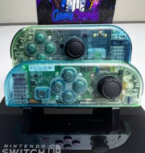 Two-Tone Glossy Gradient - Green & Blue - Custom Joycons for the Nintend Switch