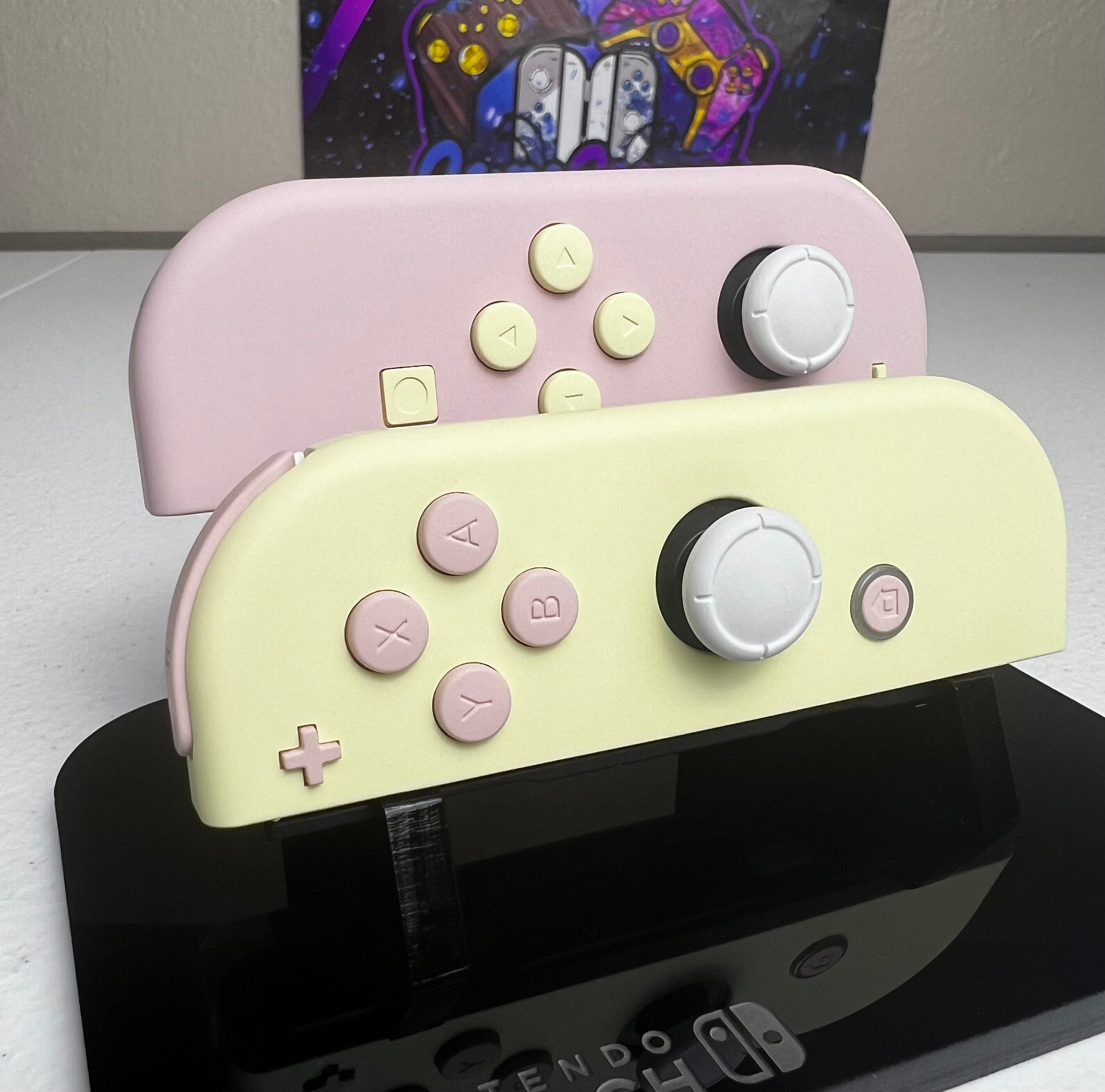 Strawberries N Crème - Sakura Pink & Cream - Custom Joycons for Nintend Switch - Image 2
