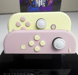 Strawberries N Crème  - Sakura Pink & Cream - Custom Joycons for Nintend Switch