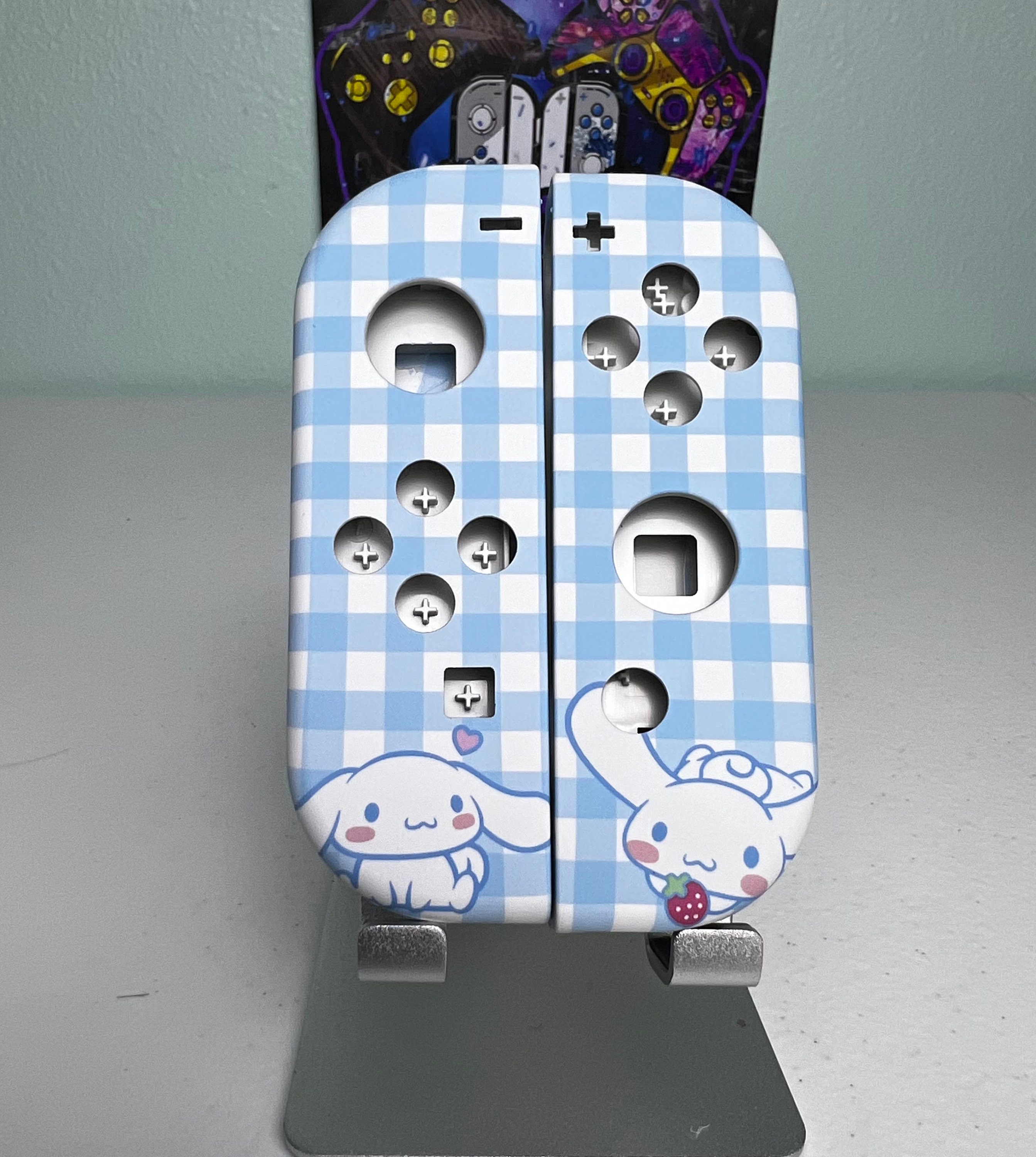 Cute Cartoon Theme - Baby Blue White Pastel - Custom Joycons for the Nintend Switch - Image 10