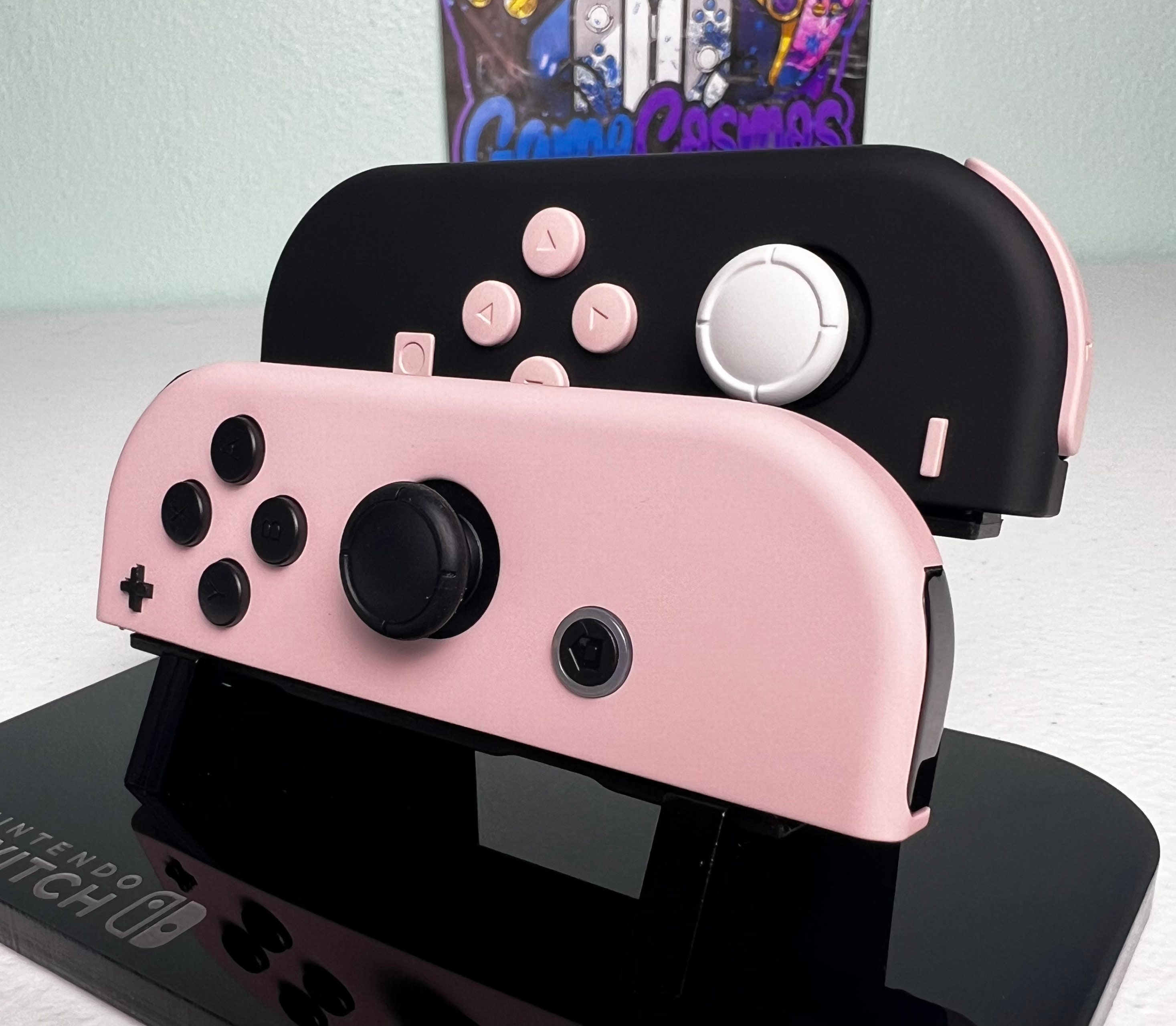 Sakura Pink & Black - Soft Touch Finish - Custom Joycons for the Nintend Switch - Image 3