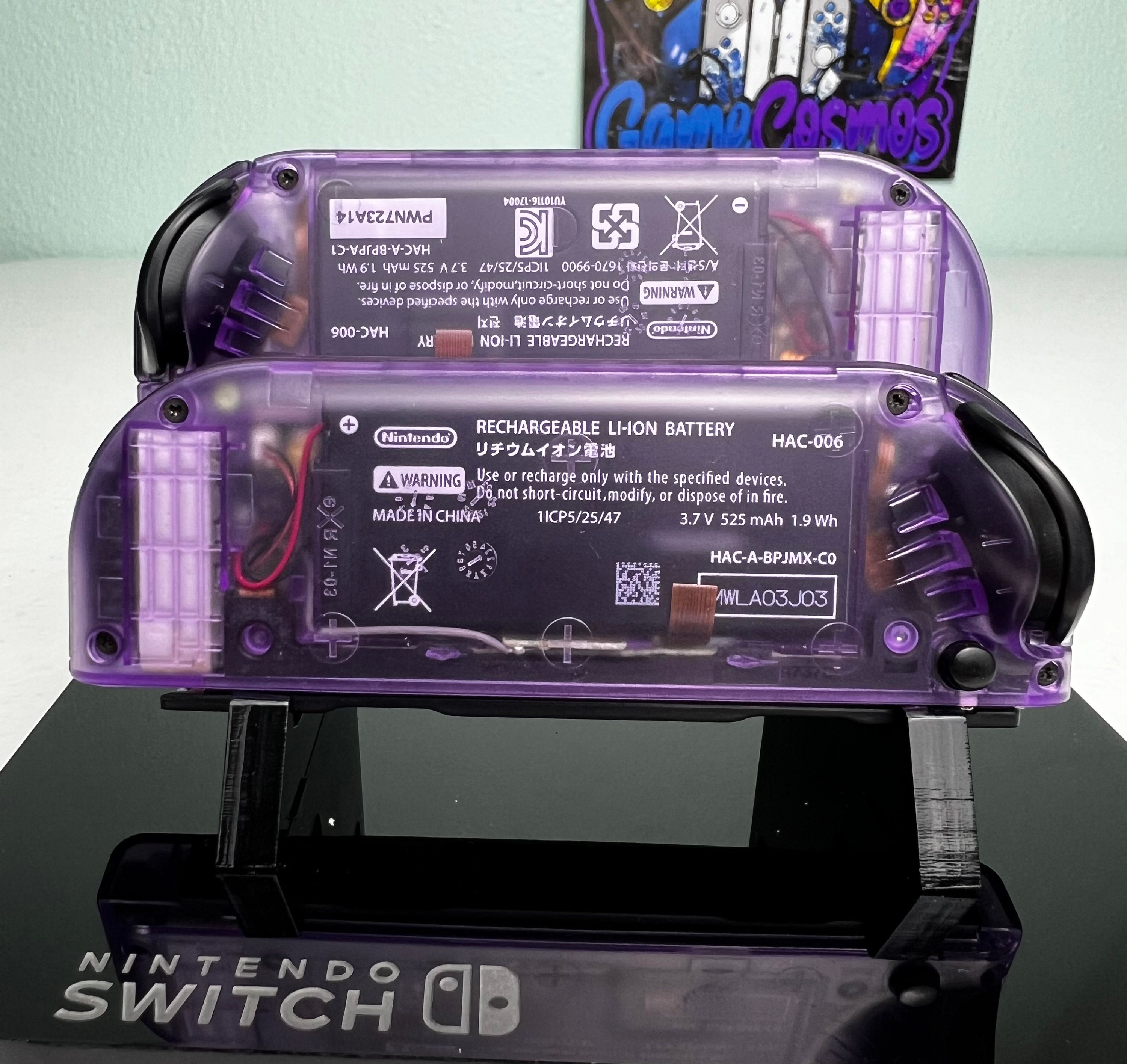 Atomic Purple Clear - Black Accents - Custom Joycons for the Nintend Switch - Image 5