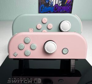 Light Cyan & Sakura Pink - Soft Touch Finish - Custom Joycons for Nintend Switch