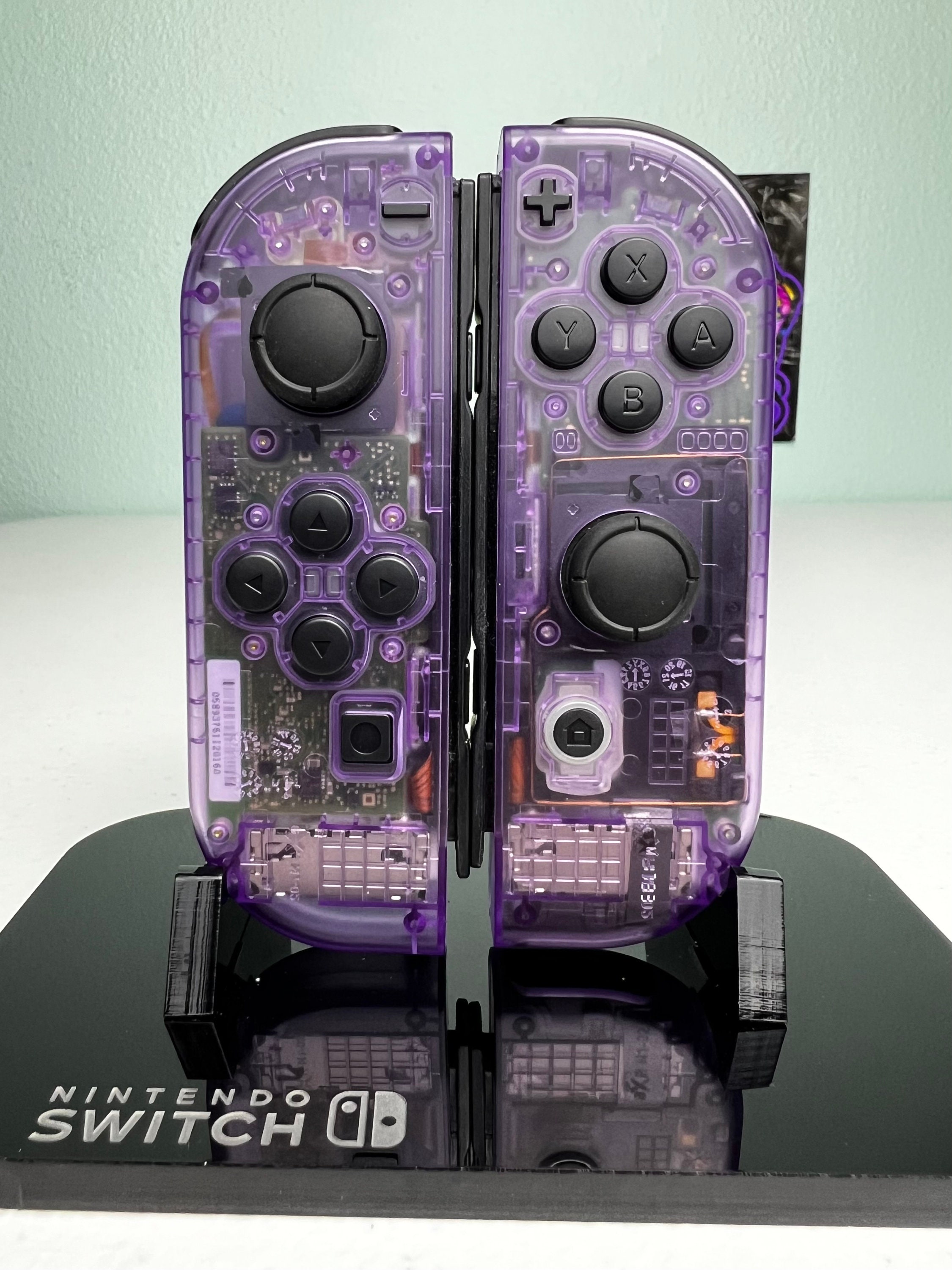Atomic Purple Clear - Black Accents - Custom Joycons for the Nintend Switch - Image 2