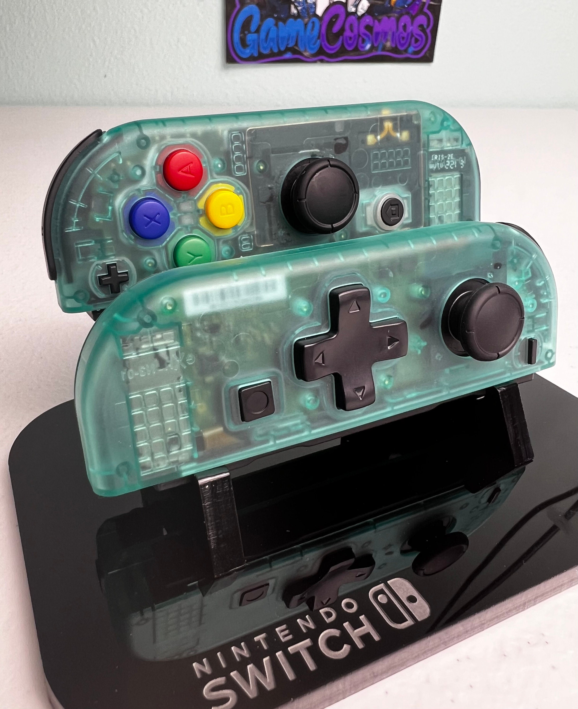 Clear Emerald Green - DPAD W Colorful ABXY - Custom Joycons for Nintend Switch - Image 3