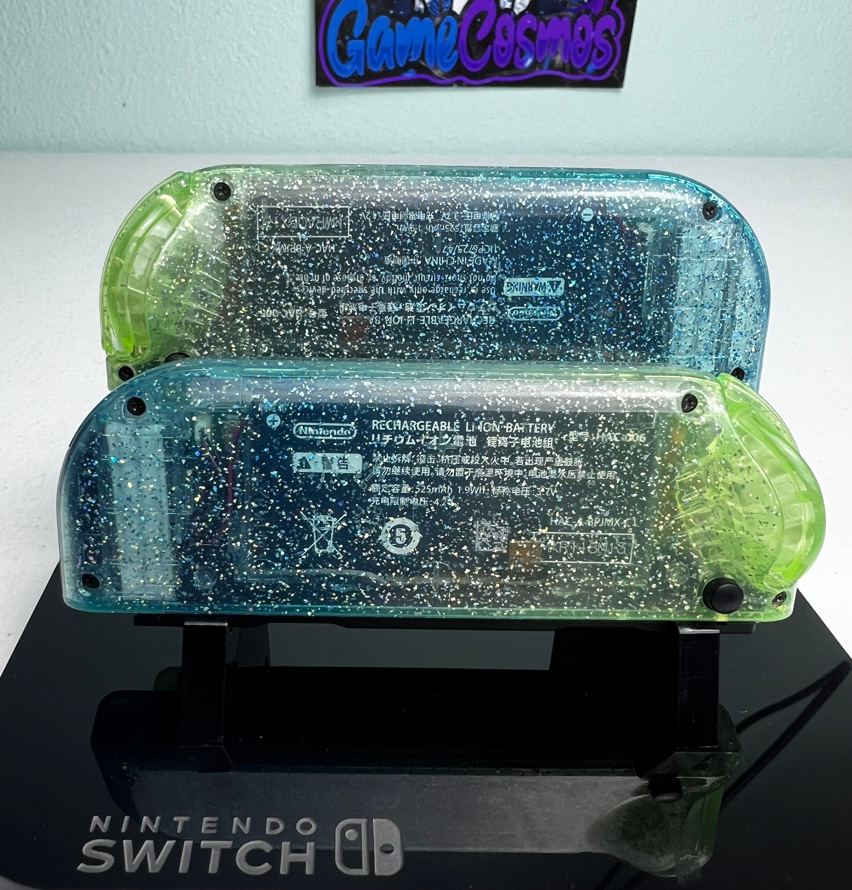 Two-Tone Glossy Glitter - Green & Blue - Custom Joycons for the Nintend Switch - Image 5