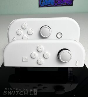 Pure White Soft Touch - Pastel Accents -  Custom Joycons for Nintend Switch