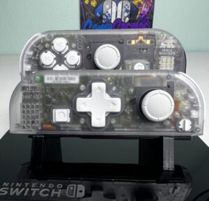 Transparent Clear DPAD - White Accents -  Custom Joycons for the Nintend Switch