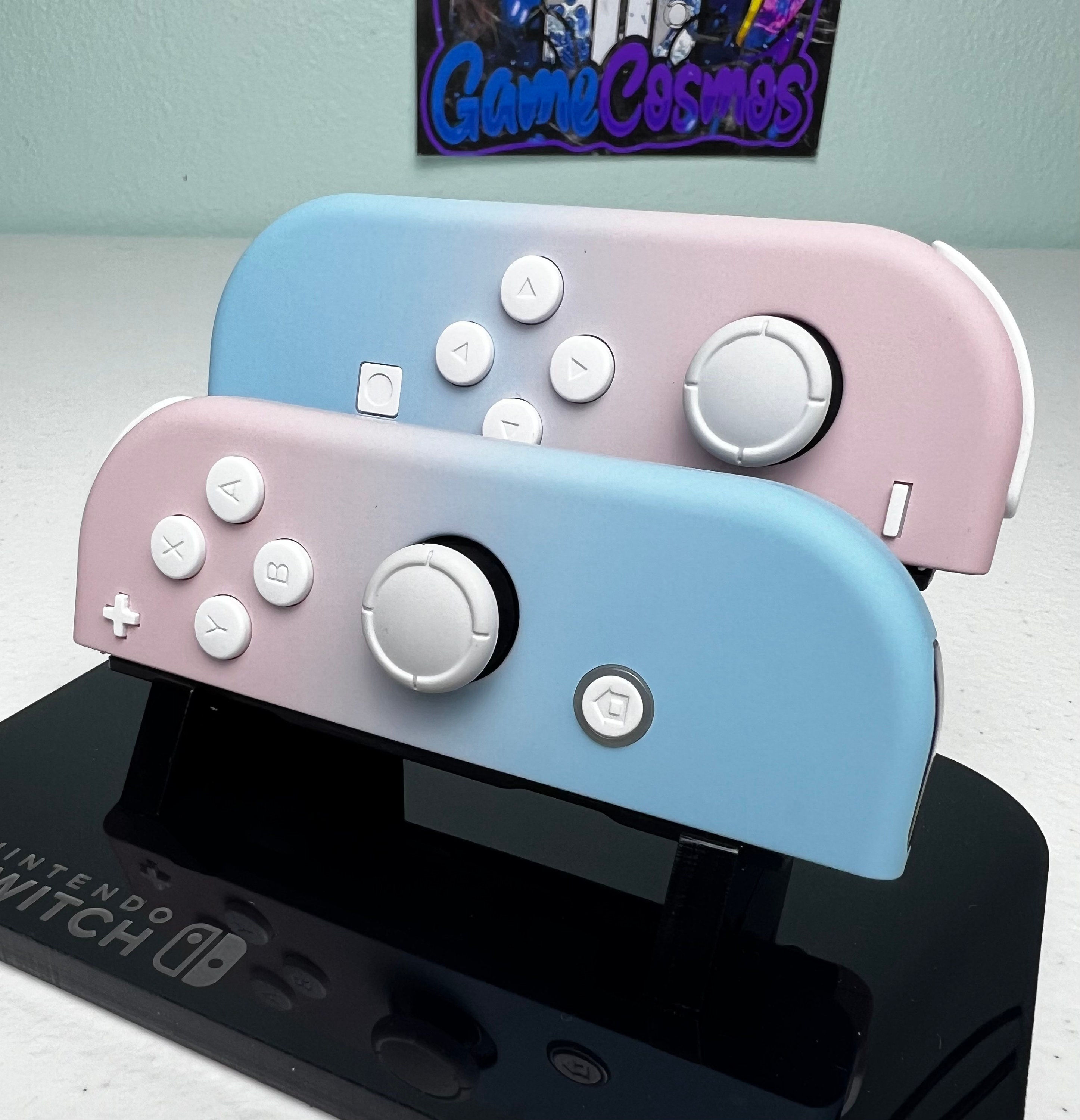 Two-tone Pastel - Sakura Pink & Baby Blue - Custom Joycons for the Nintend Switch - Image 4