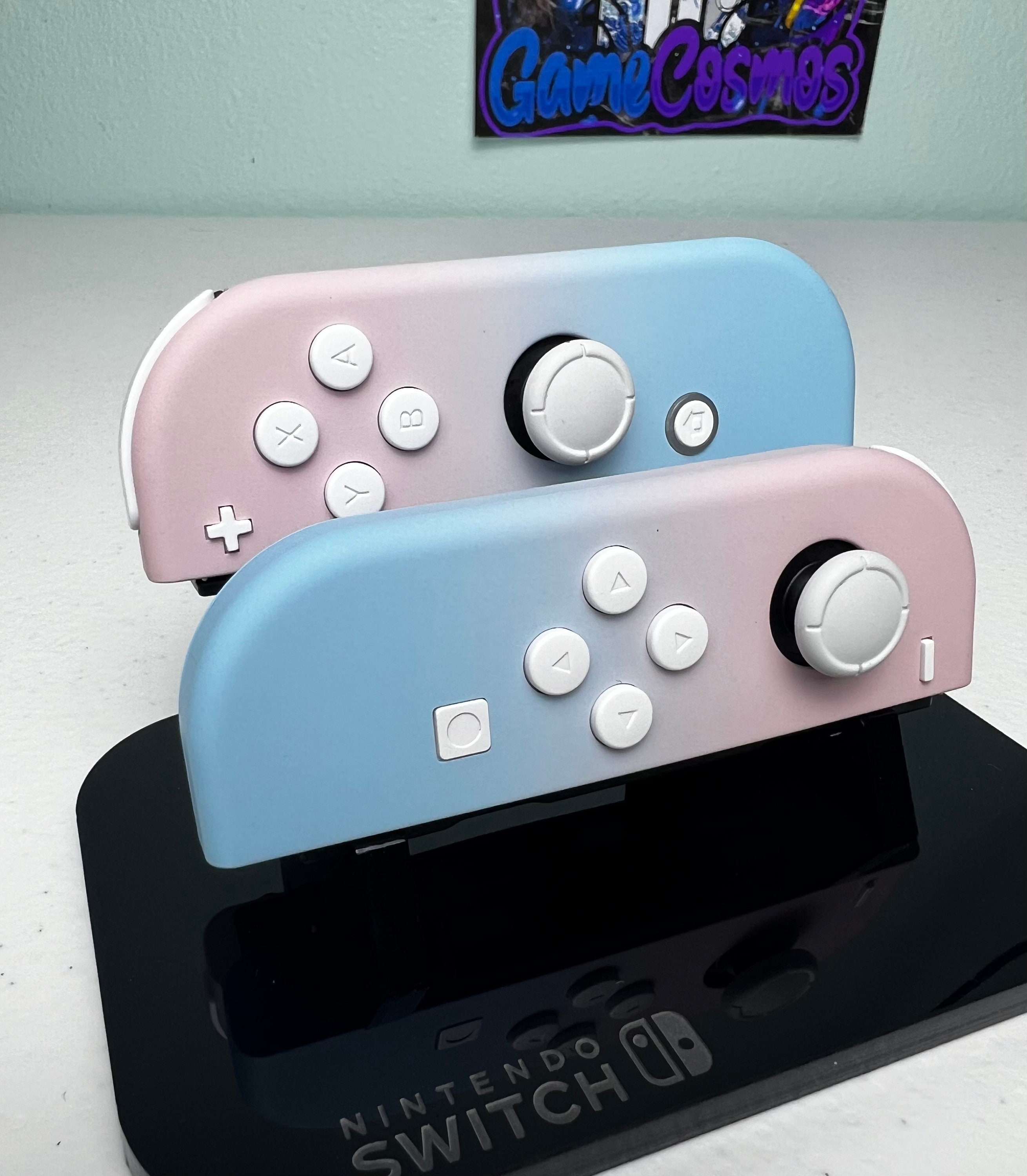 Two-tone Pastel - Sakura Pink & Baby Blue - Custom Joycons for the Nintend Switch - Image 3