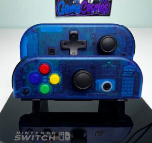 Transparent Blue DPAD - Colorful ABXY -  Custom Joycons for the Nintend Switch