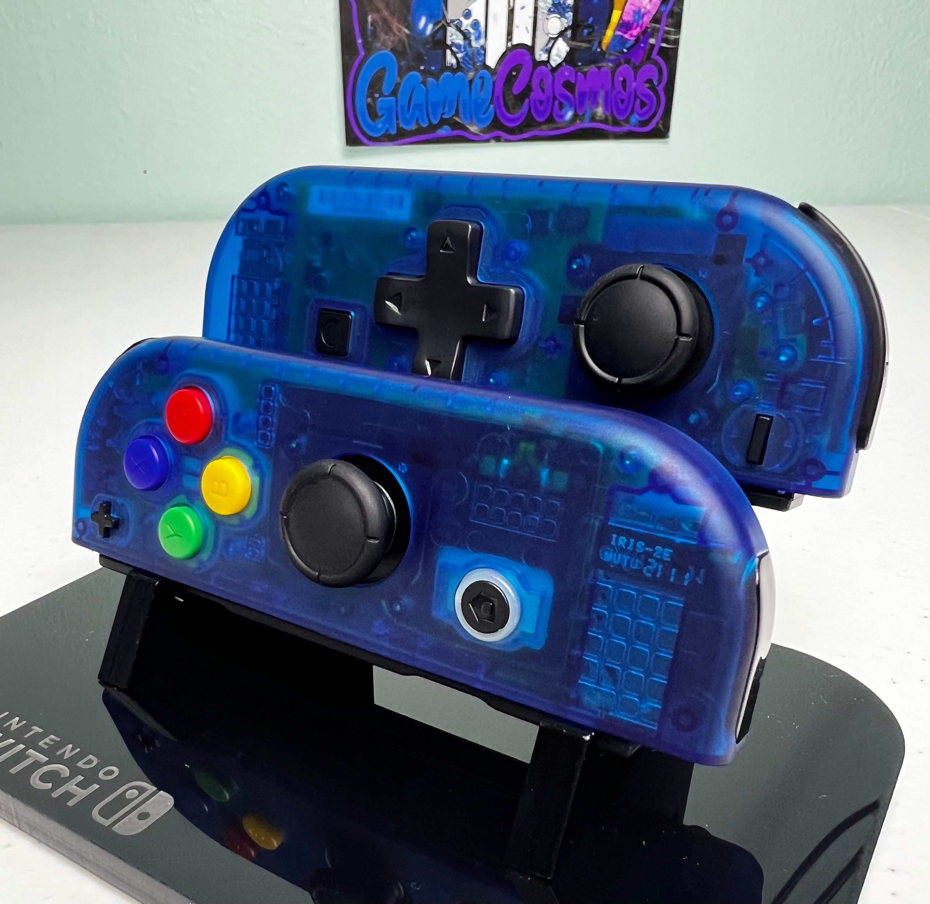 Transparent Blue DPAD - Colorful ABXY - Custom Joycons for the Nintend Switch - Image 4