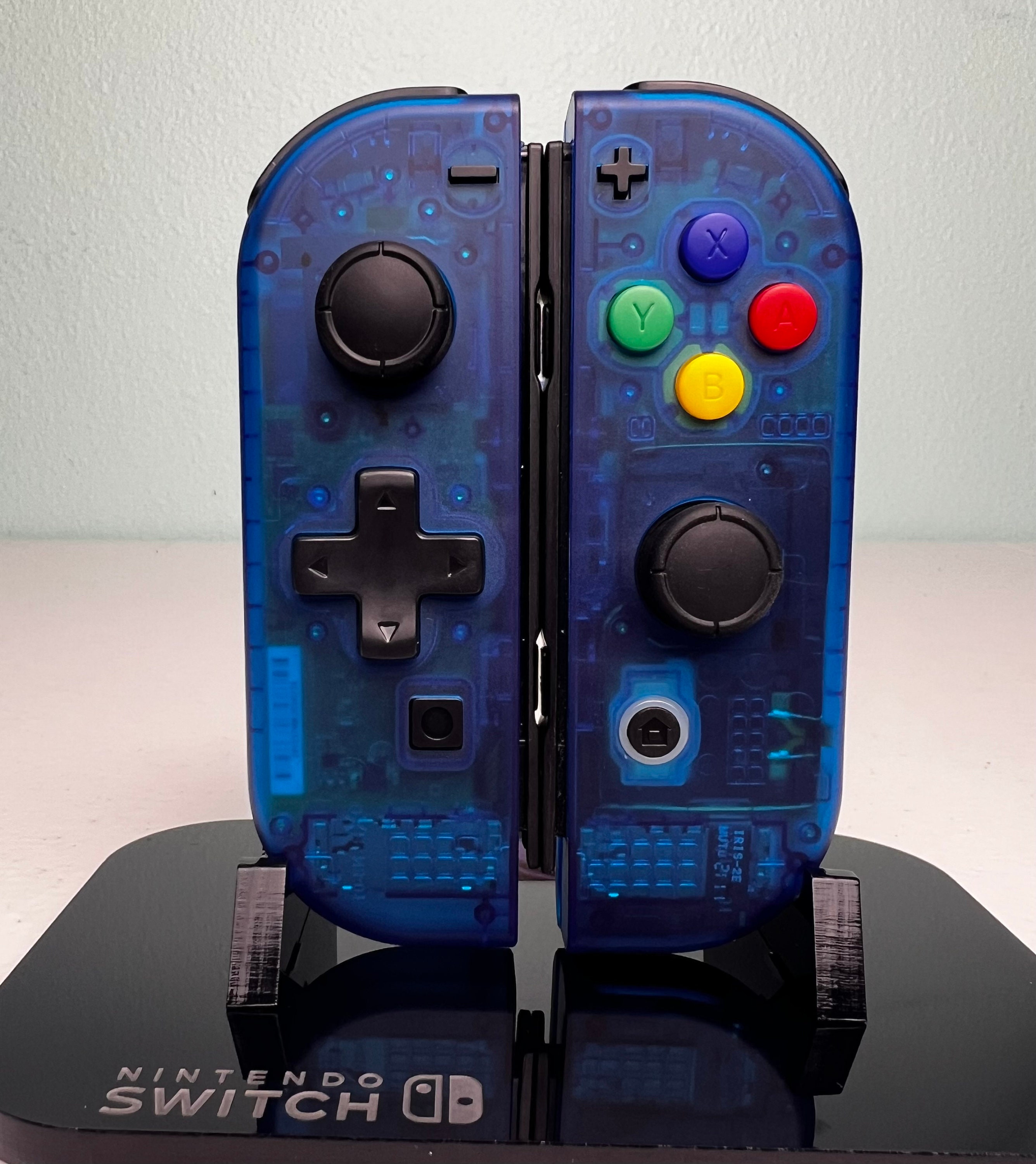 Transparent Blue DPAD - Colorful ABXY - Custom Joycons for the Nintend Switch - Image 2