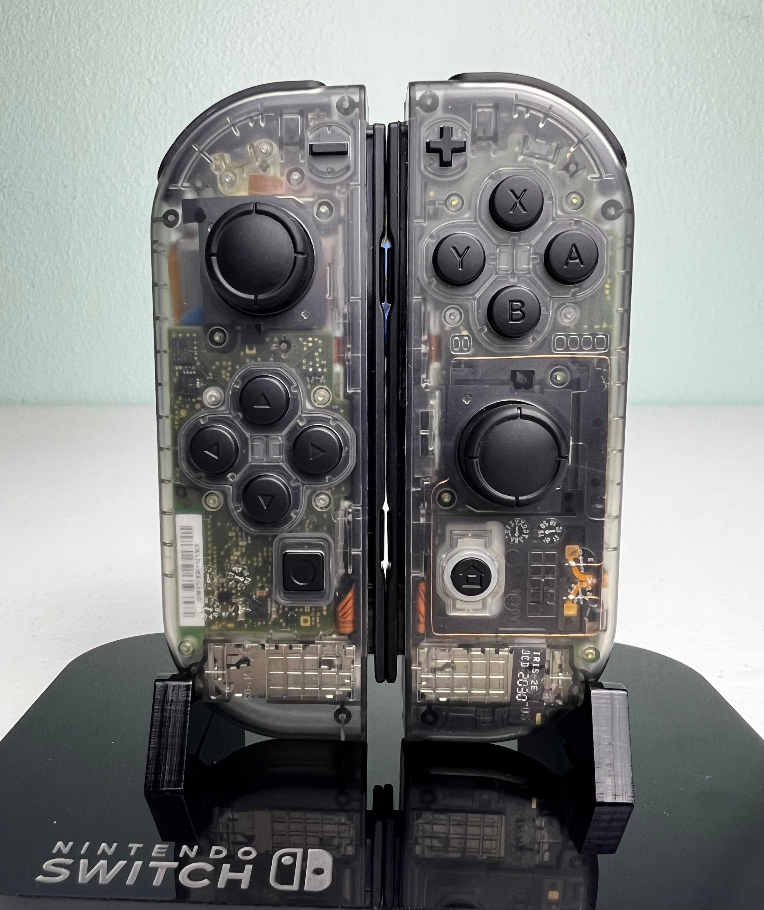 Transparent Smoke Clear - Black Accents - Custom Joycons for the Nintend Switch - Image 2