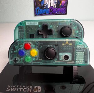 Clear Emerald Green  -  DPAD W Colorful ABXY - Custom Joycons for Nintend Switch