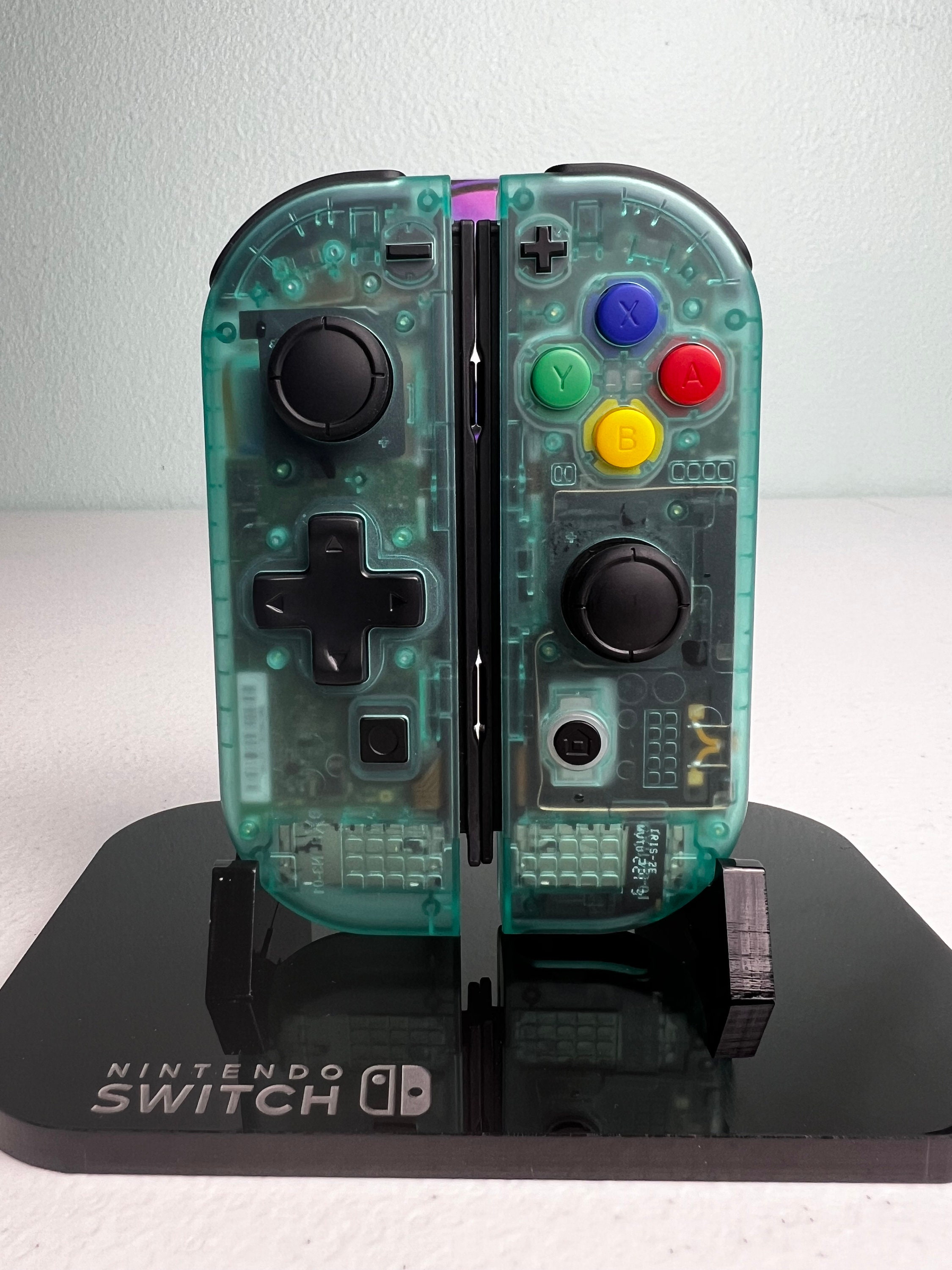 Clear Emerald Green - DPAD W Colorful ABXY - Custom Joycons for Nintend Switch - Image 2