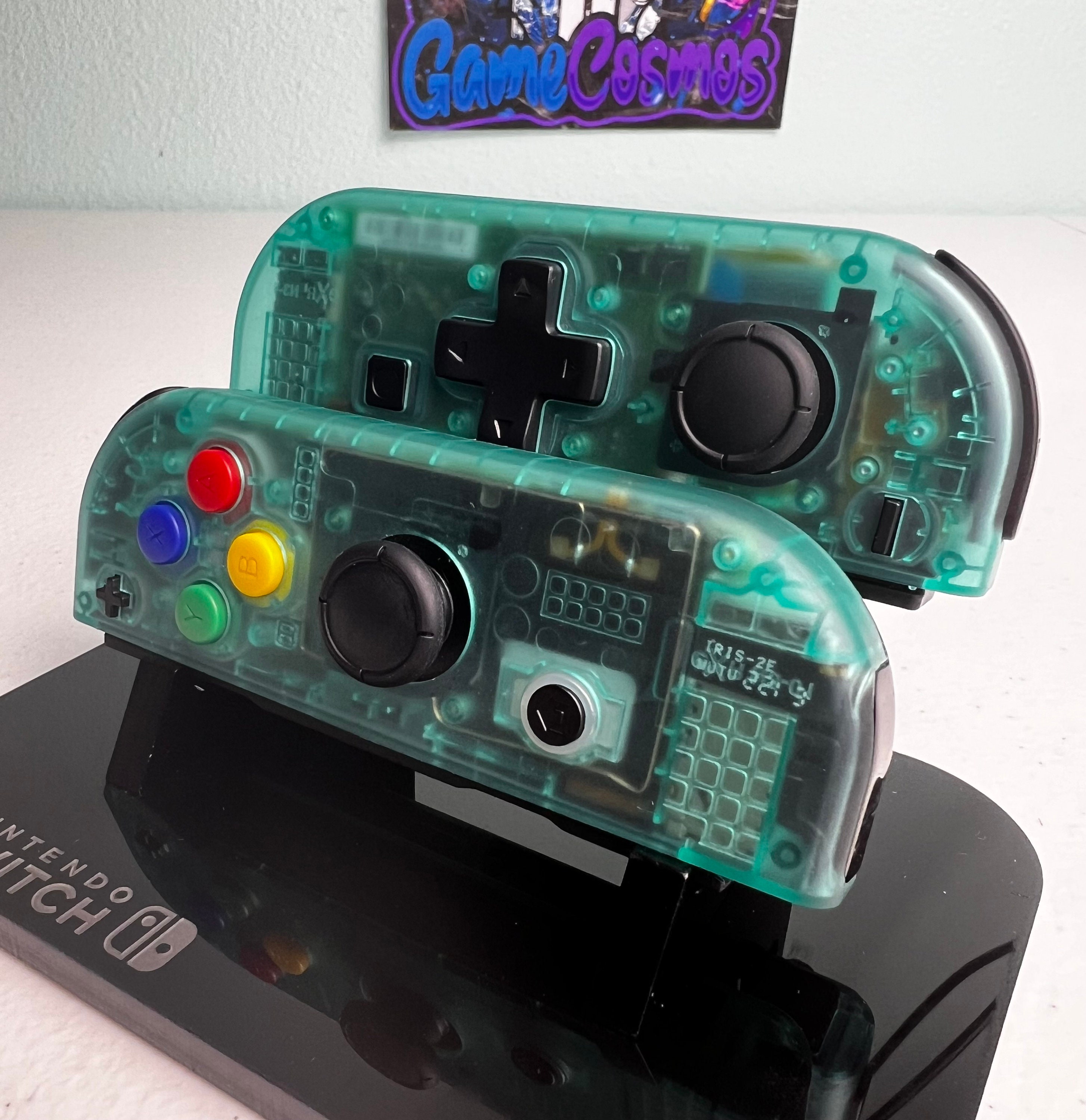 Clear Emerald Green - DPAD W Colorful ABXY - Custom Joycons for Nintend Switch - Image 4