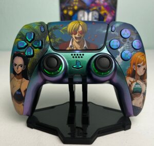 Anime Waifu Pirates - Chameleon Green - RGB LED - Custom Wireless Controller for PS5 Or PC