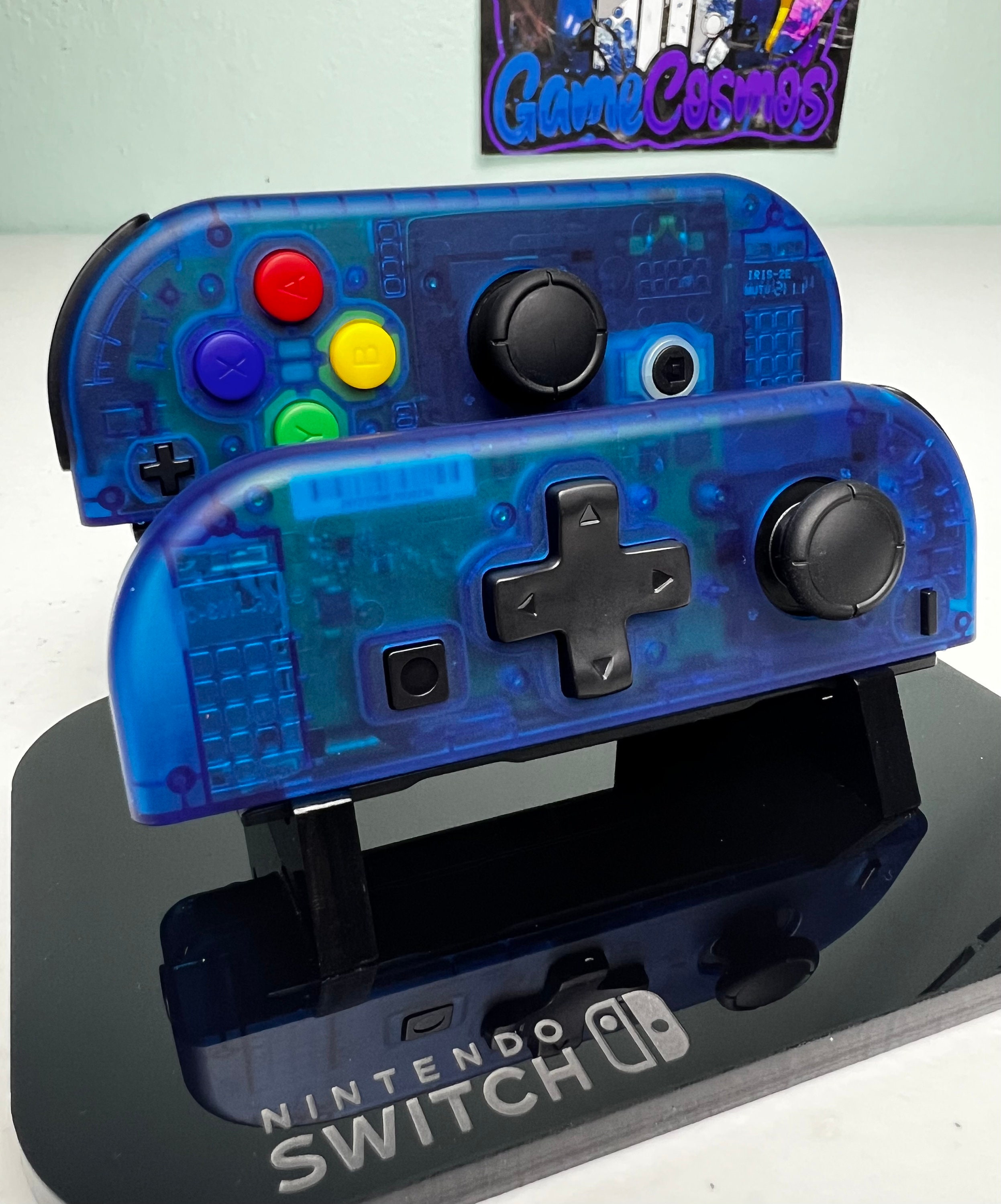 Transparent Blue DPAD - Colorful ABXY - Custom Joycons for the Nintend Switch - Image 3